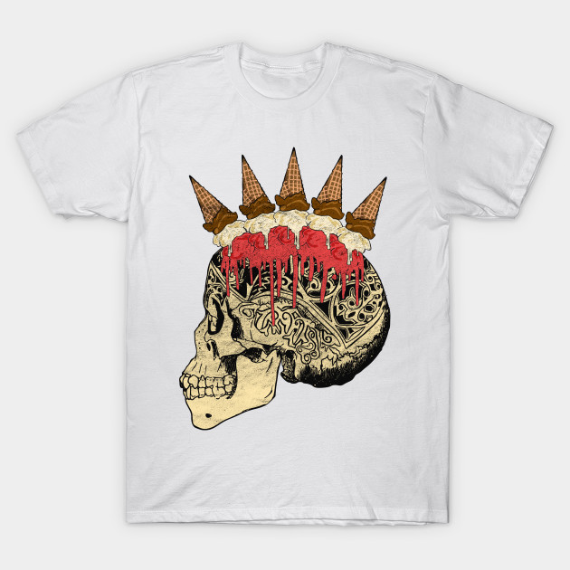 Skull Ornaments Ice Cream Iroquois T-Shirt-TOZ